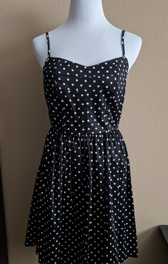 Aqua polka dot dress
